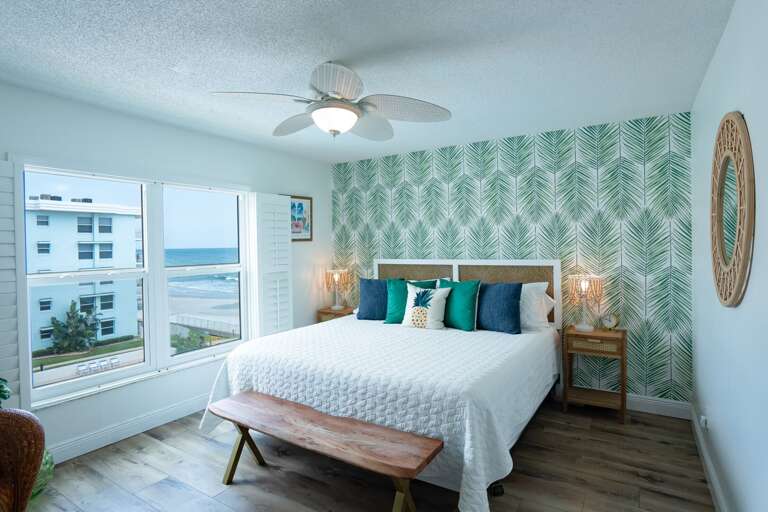 Escape to the master bedroom with beautiful views. Escape to the master bedroom with beautiful views.