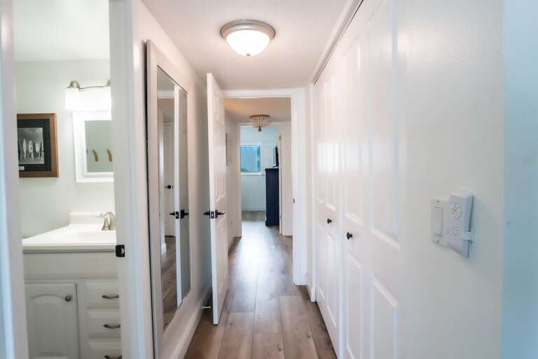 The properties hallway while navigating from room to room. The properties hallway while navigating from room to room.