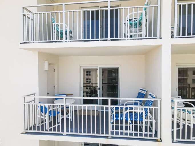 Unit 407's private balcony at Sea Coast Gardens III in New Smyrna Beach. Unit 407's private balcony at Sea Coast Gardens III in New Smyrna Beach.