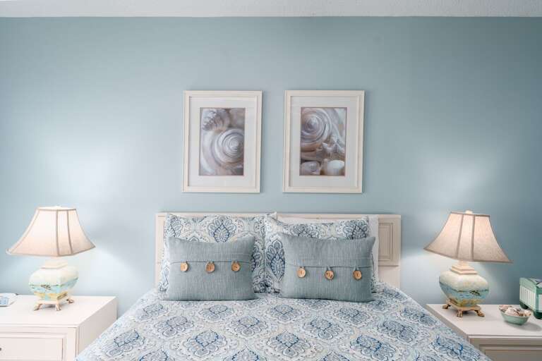 Beachy blues throughout the condo Beachy blues throughout the condo