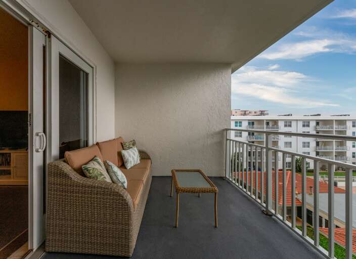 Comfy seating on the balcony Comfy seating on the balcony