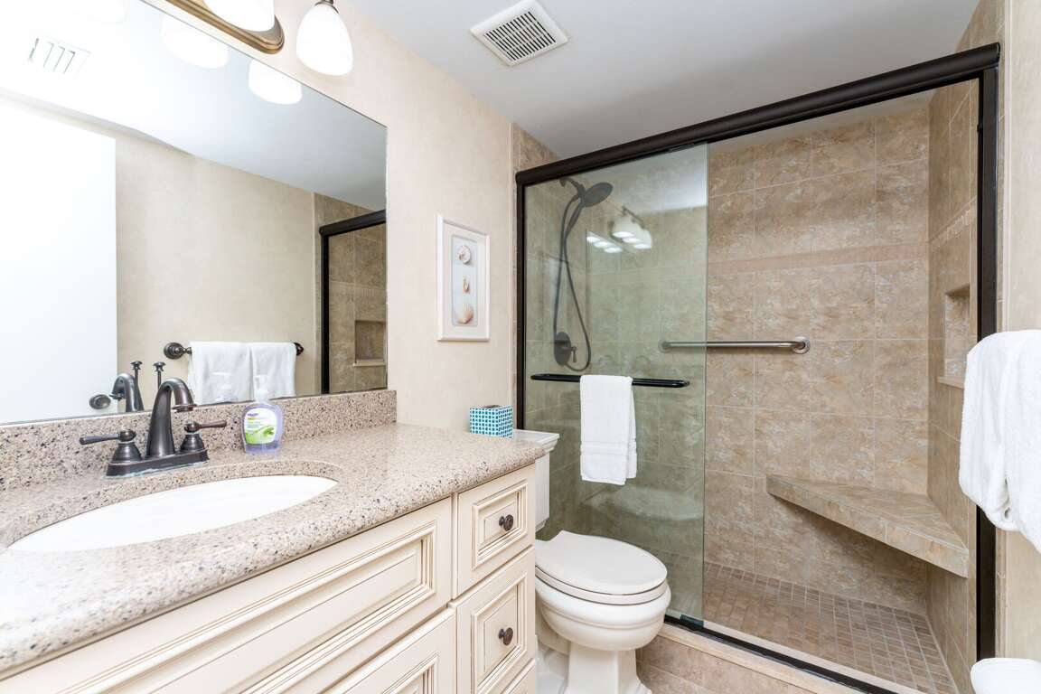 Glass and tile shower Glass and tile shower