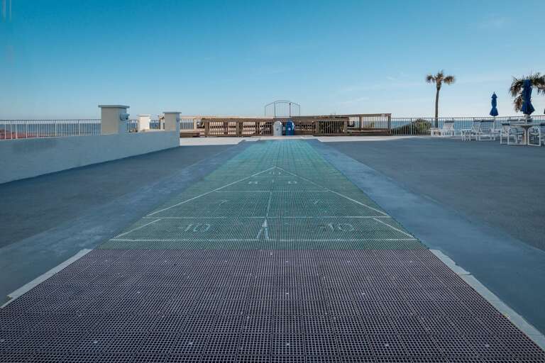 Seascape Towers features an oceanfront shuffleboard court Seascape Towers features an oceanfront shuffleboard court