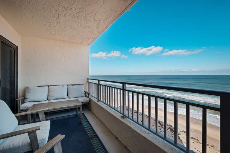 Unwind in the comfortable chairs on the private balcony and watch the Atlantic waves roll in Unwind in the comfortable chairs on the private balcony and watch the Atlantic waves roll in