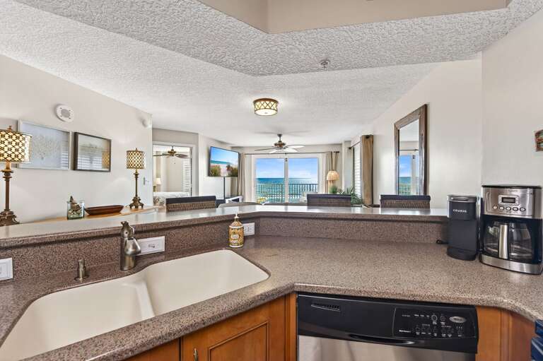 Enjoy a view while cooking in the oceanfront kitchen