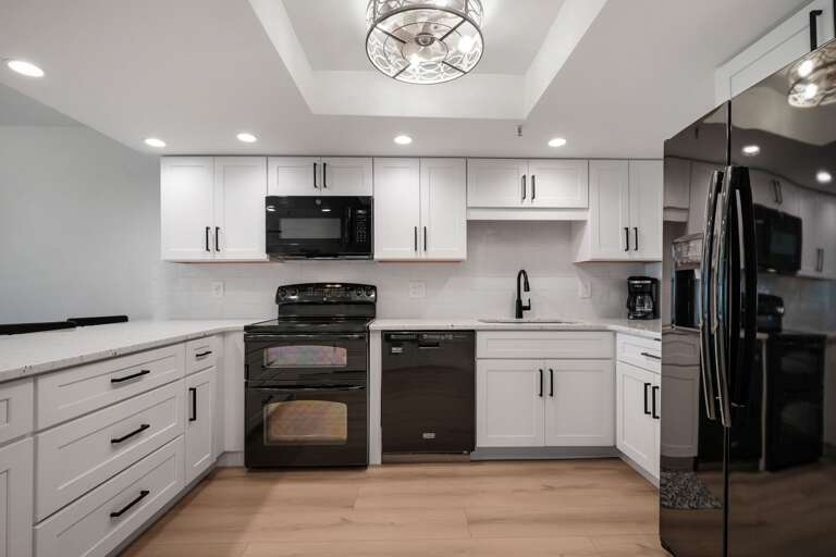 The modern kitchen is fully equipped with everything you need to cook while on your vacay The modern kitchen is fully equipped with everything you need to cook while on your vacay