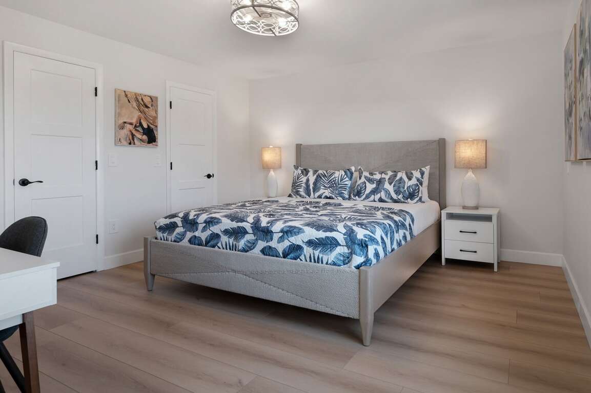 Tranquil master bedroom with a king bed Tranquil master bedroom with a king bed