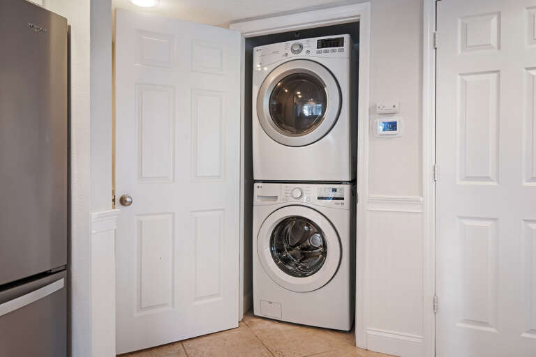 A full-sized washer and dryer is located inside the condo for your convenience