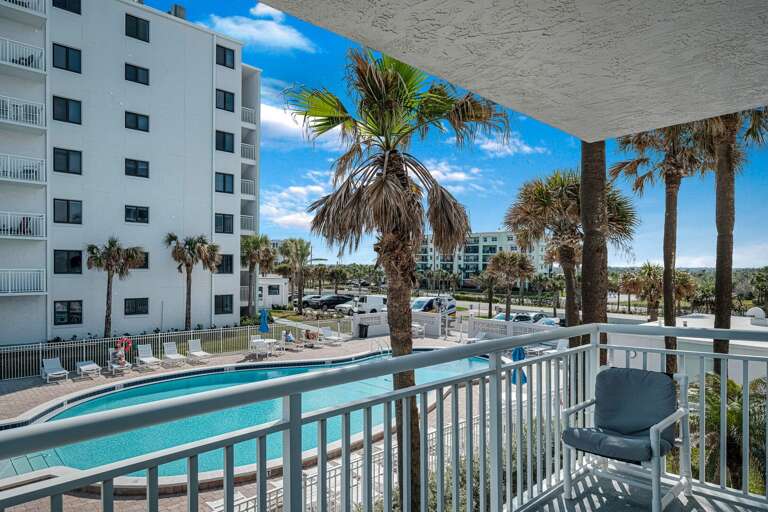 Perfect pool view from the southern wrap-around balcony