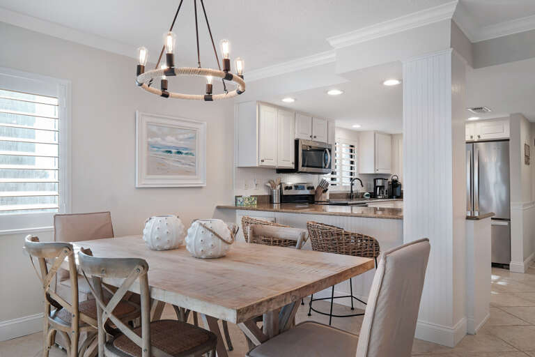 Updated dining room and kitchen