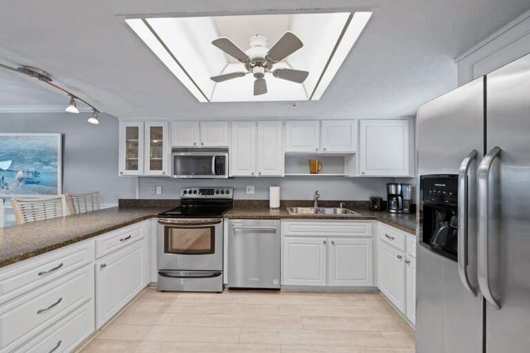 Updated kitchen with stainless steel appliances