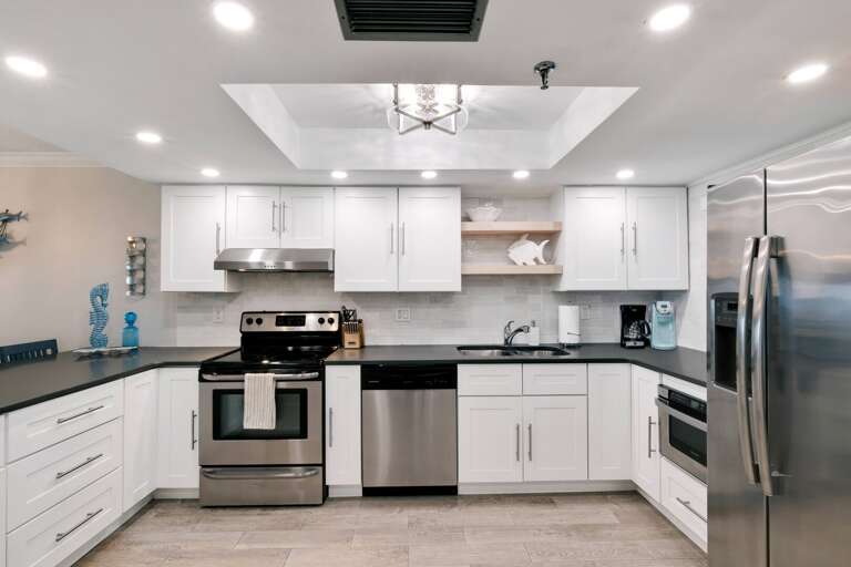 Updated kitchen with stainless steel appliances Updated kitchen with stainless steel appliances