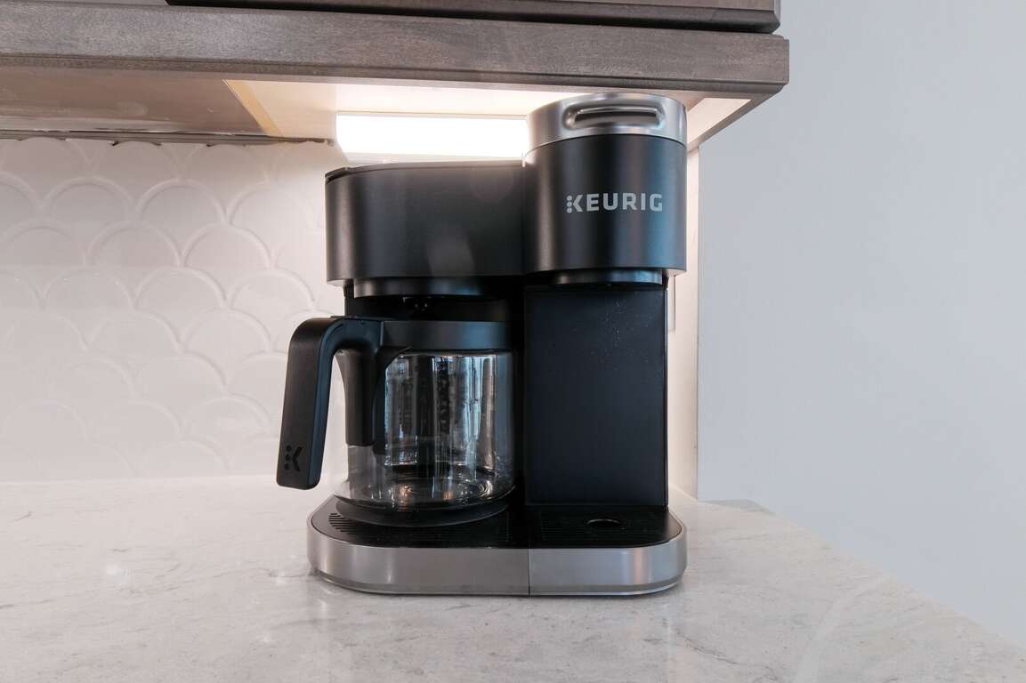 Combo Keurig/drip coffee maker in the kitchen Combo Keurig/drip coffee maker in the kitchen