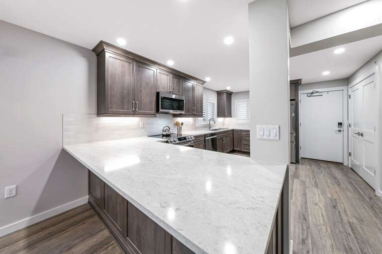 The large kitchen counter is perfect for making snacks or meals while on your vacay The large kitchen counter is perfect for making snacks or meals while on your vacay