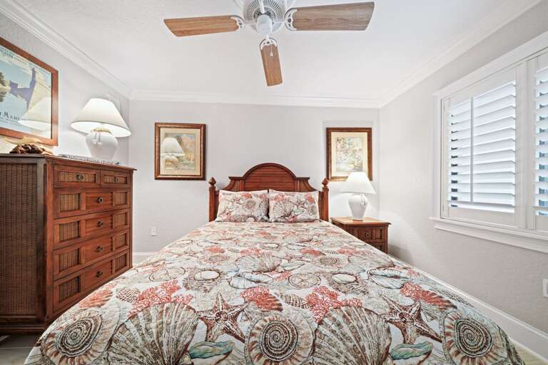 Comfortable queen bed in the guest bedroom