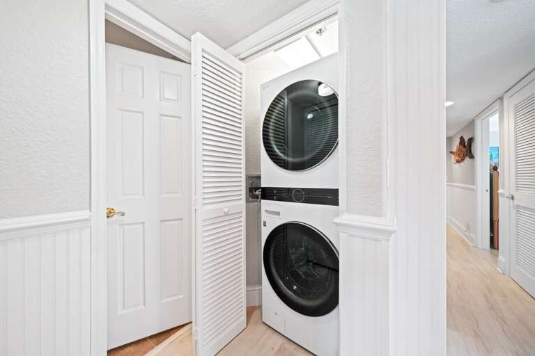For your convenience, a full-size washer and dryer are provided in the condo