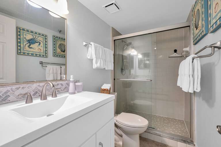 Glass/Tile Shower in the Guest Bathroom