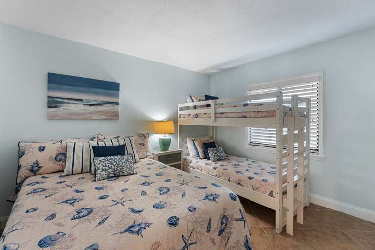 Queen Bed and Twin Bunk in the Guest Bedroom