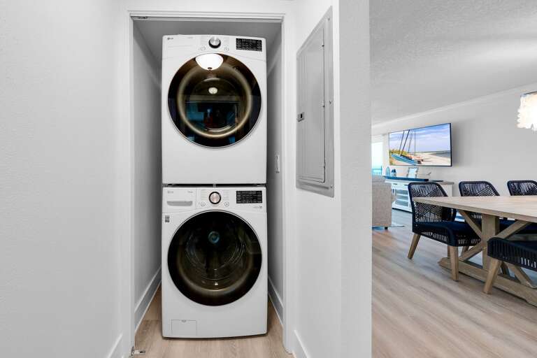 A full size washer and dryer included inside the condo for your convenience