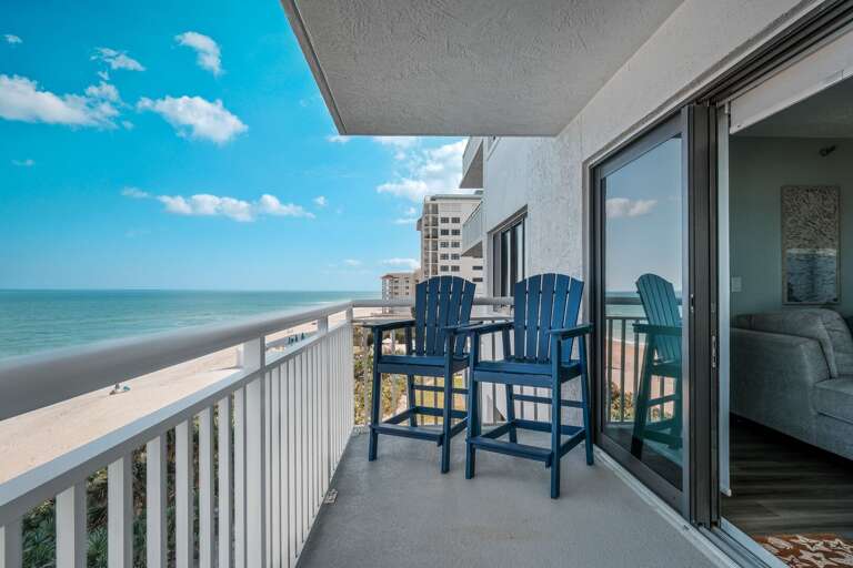 Unwind after a beach day by lounging on the large, oceanfront balcony and listening to the Atlantic Ocean waves