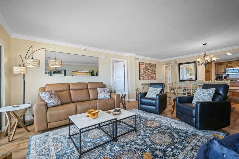 Recently redecorated, Shorehom by the Sea 50 offers a fresh, stylish oceanfront retreat in New Smyrna Beach