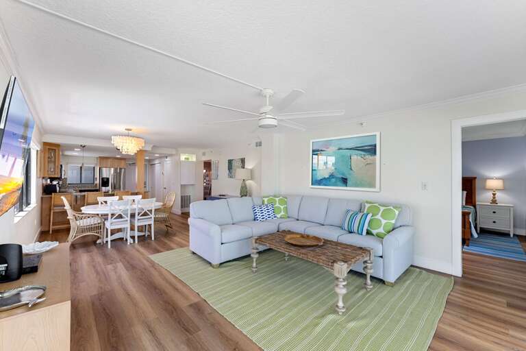 Enjoy the refreshed and updated living room in Shorehom by the Sea 54, designed for both comfort and style