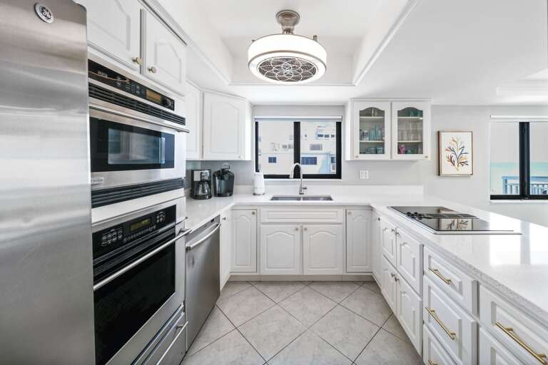 Renovated kitchen with stainless steel appliances