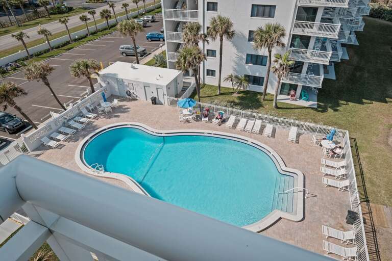 View of the Shorehom by the Sea pool from the spacious wrap-around corner balcony