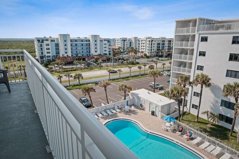 View of the Shorehom by the Sea pool from the spacious wrap-around corner balcony
