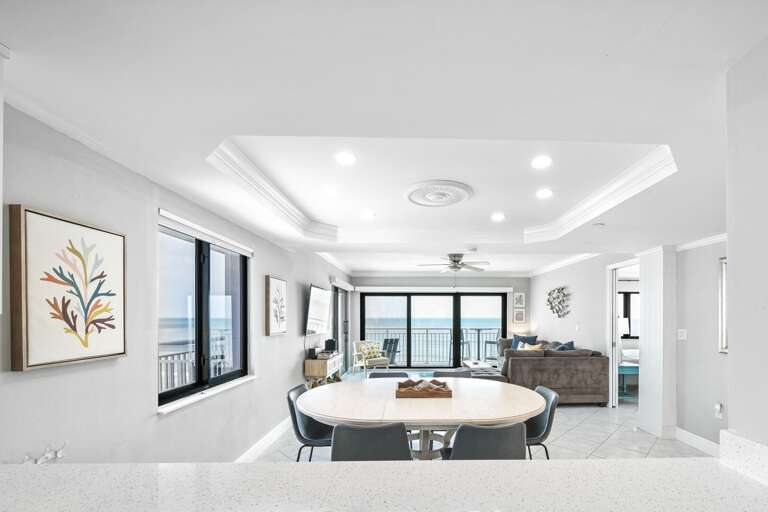 Watch the Atlantic waves while preparing food in the kitchen