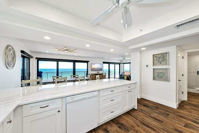 Cook with an Atlantic Ocean view in the updated kitchen