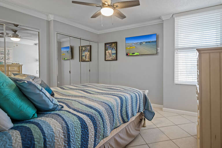 Both bedrooms, including the guest bedroom, are equipped with TVs, ensuring you can relax and enjoy your favorite shows during your vacay