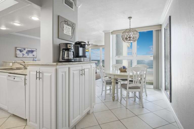 Dine with a view! This direct oceanfront dining room has seating for four