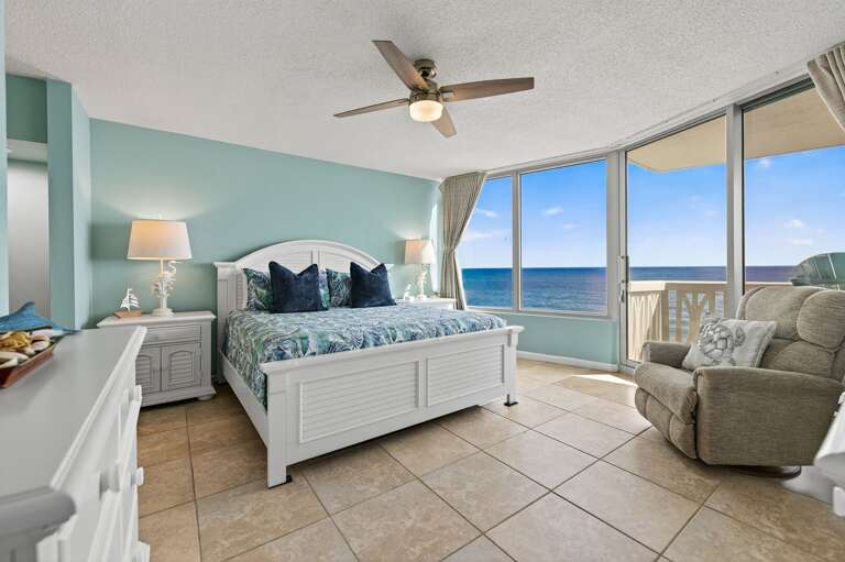Wake up to gorgeous views in the direct oceanfront master suite featuring a king bed and private balcony access Wake up to gorgeous views in the direct oceanfront master suite featuring a king bed and private balcony access