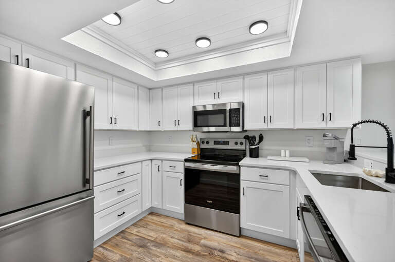 Cook in style in the updated kitchen featuring sleek stainless steel appliances Cook in style in the updated kitchen featuring sleek stainless steel appliances