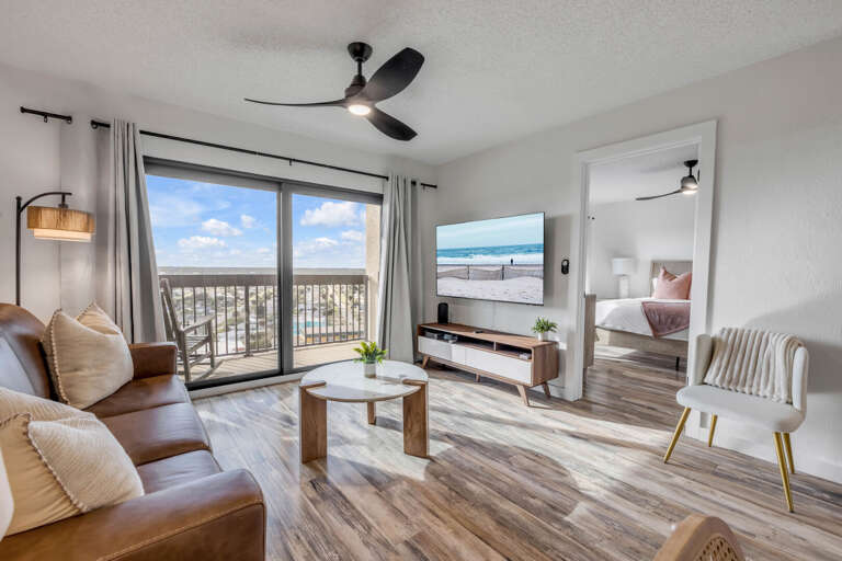 This fully renovated Ormond Beach condo is thoughtfully decorated with modern coastal touches