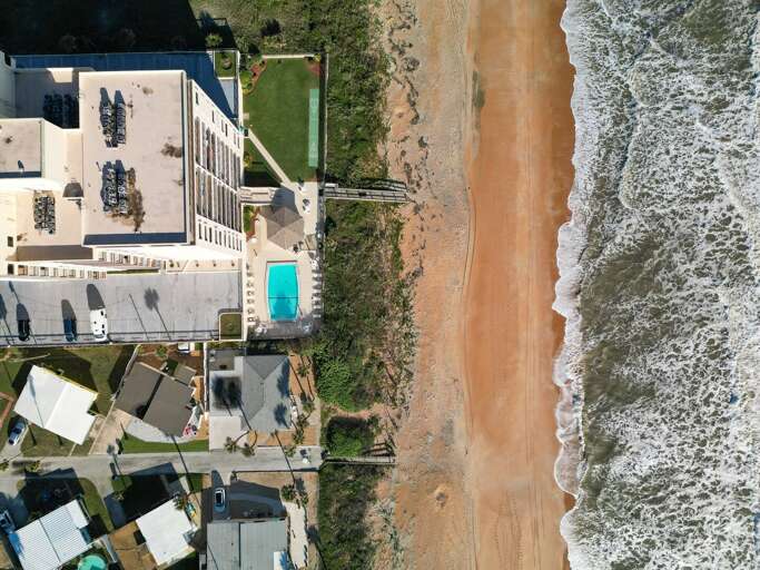 The Ormondy is a direct oceanfront property on no-drive Ormond Beach
