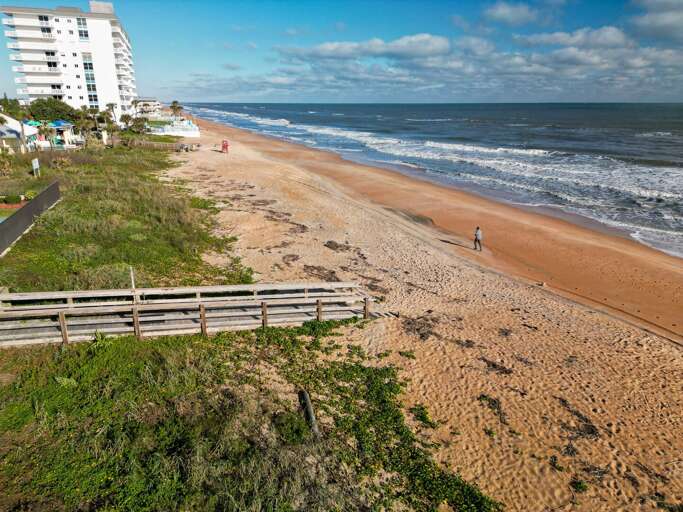 The Ormondy features a private beach boardwalk providing exclusive access to the pristine no-drive beach of Ormond Beach The Ormondy features a private beach boardwalk providing exclusive access to the pristine no-drive beach of Ormond Beach