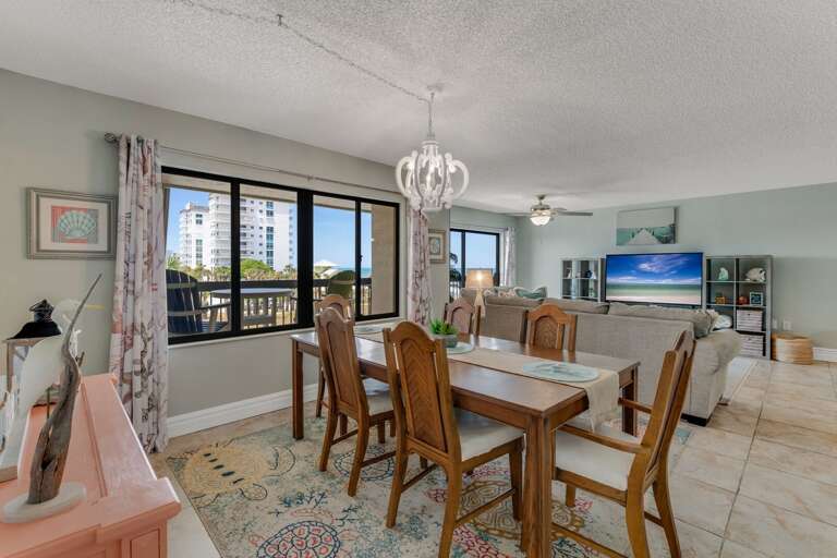 Dine with a view in the oceanfront dining room, seating 6 comfortably while overlooking the stunning Atlantic Ocean Dine with a view in the oceanfront dining room, seating 6 comfortably while overlooking the stunning Atlantic Ocean