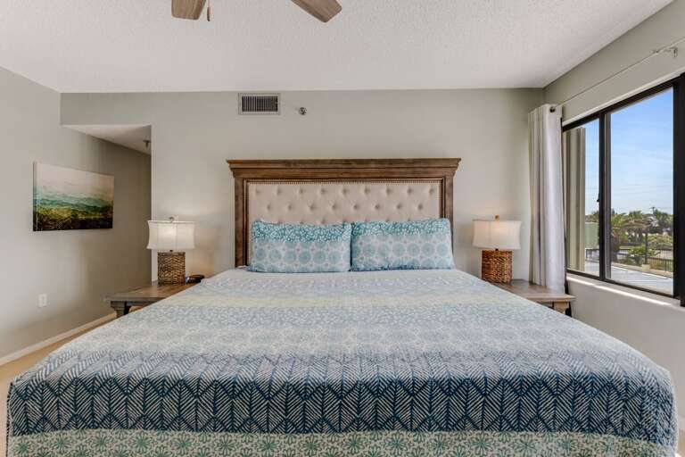 Get the best night's sleep in the master bedroom's comfortable king bed—rest and recharge after your beach adventures Get the best night's sleep in the master bedroom's comfortable king bed—rest and recharge after your beach adventures