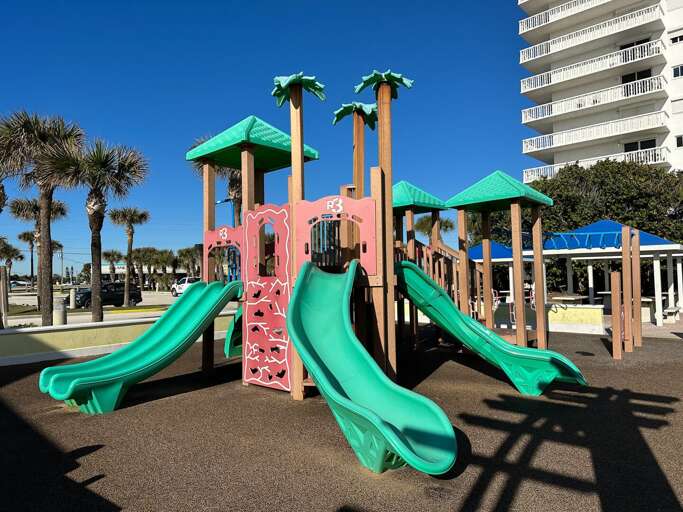 Tom Renick Public Park, just steps from The Ormondy, offers picnic pavilions, a playground, restrooms, showers, and bike racks Tom Renick Public Park, just steps from The Ormondy, offers picnic pavilions, a playground, restrooms, showers, and bike racks