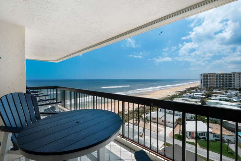 Private 8th floor balcony with a southern view of Ormond Beach and the Atlantic Ocean Private 8th floor balcony with a southern view of Ormond Beach and the Atlantic Ocean