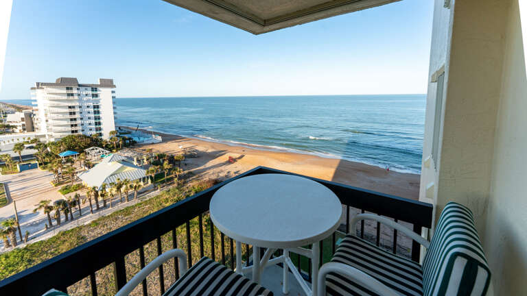 Private balcony overlooking no-drive Ormond Beach