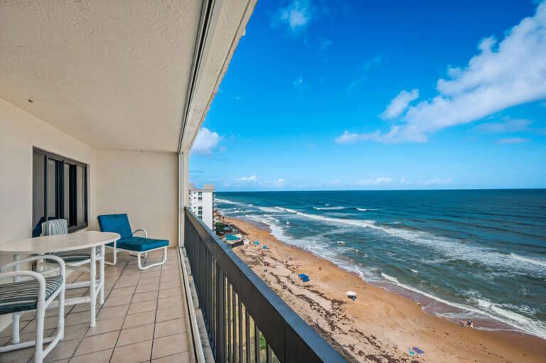 Enjoy private, penthouse balcony access from the master bedroom