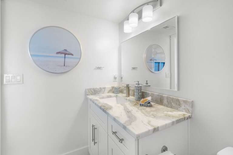 Make up area in guest bath