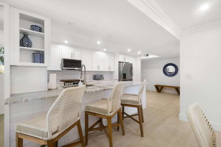 Extra bar seating in the dining room