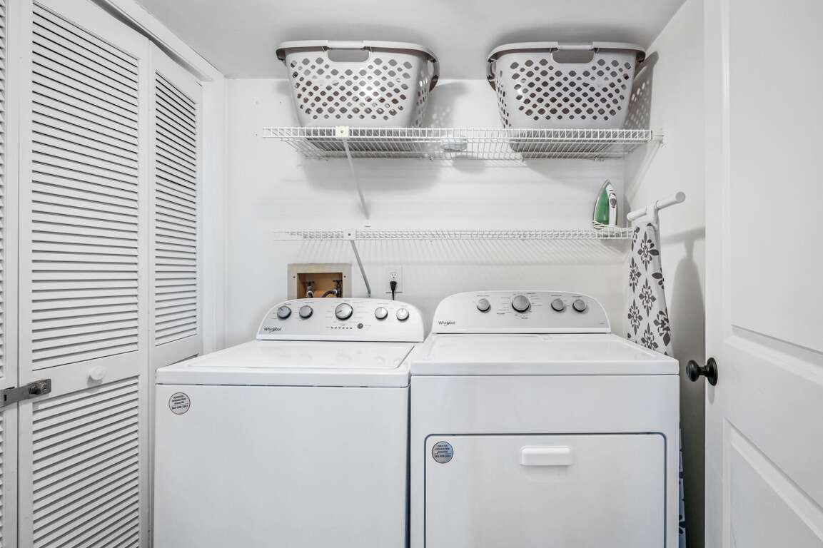 A full sized washer and dryer is located inside the condo for your convenience A full sized washer and dryer is located inside the condo for your convenience