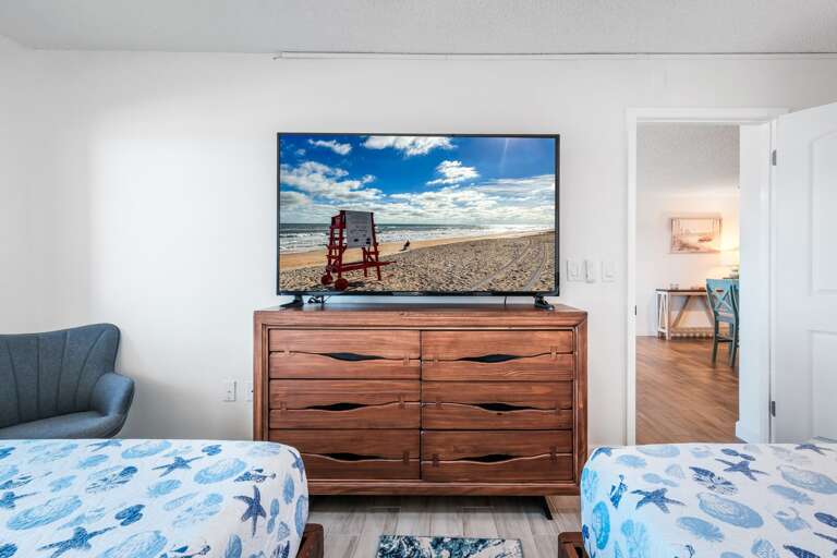 Large TV in the north guest bedroom Large TV in the north guest bedroom