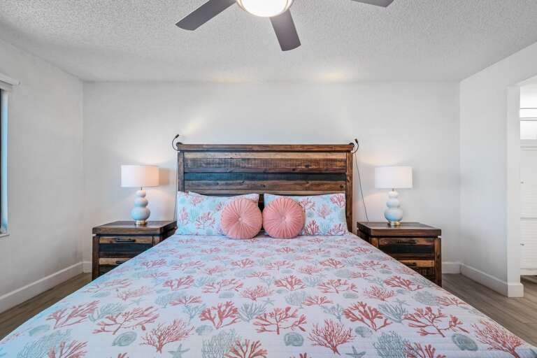 Get the best nights sleep in the master bedroom's king bed Get the best nights sleep in the master bedroom's king bed