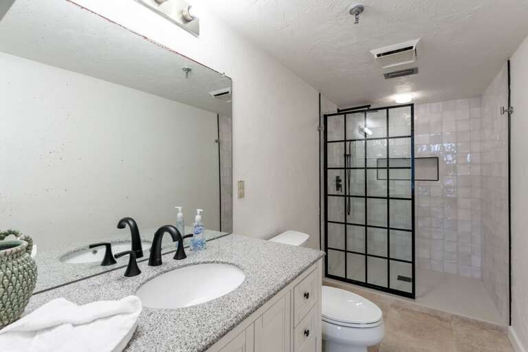 Updated glass and tile shower in the Master Bathroom Updated glass and tile shower in the Master Bathroom